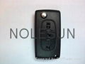 Peugeot flip key shell from original factory with high quality 2