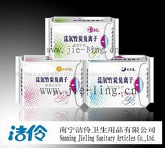 Green chip Active Bamboo Charcoal Series Sanitary Napkins and OEM processing