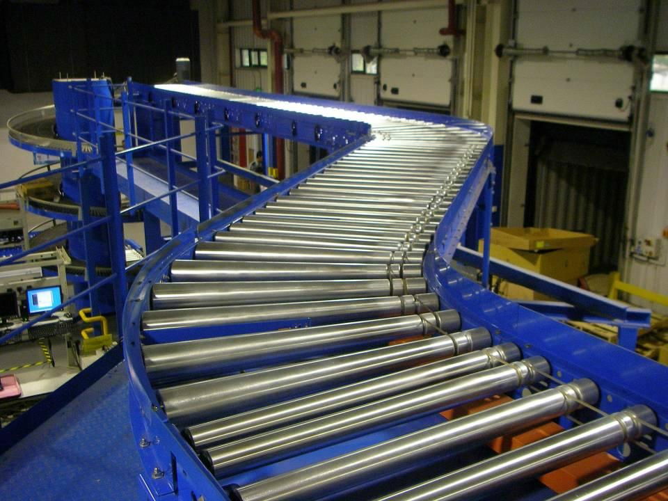 Spiral roller conveyor line