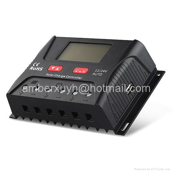 Low price easy install 30A 12V/24V solar charge controller 5