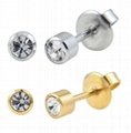 Stainless Steel Crystal Ear Piercing  Birthstone Earring Piercing Jewelry 2