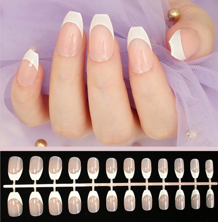 French nails white gradient colors 3