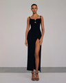 Newest 2024 Fashion Stylish Designer Women's Sexy Strap Pleated Bandage Dress