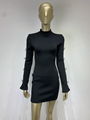 Women Winter Sexy Cut Out Bow Tie Diamonds Crystal Black Midi Bandage Dress 2024 1