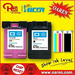 Remanufactured Ink Cartridges HP 675 Black Show Ink Level