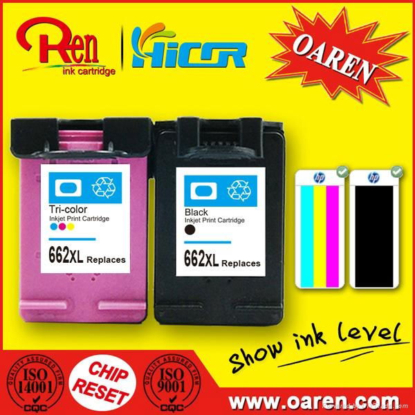 Remanufactured Ink Cartridge HP 662 Color Reset Ink Level for HP 662