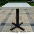 人造石桌面铸铁脚快餐桌 4