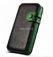 Magnetic Flip Leather Case with Button and Cutout Placement for iPhone