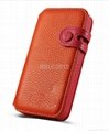 Magnetic Flip Leather Case with Button and Cutout Placement for iPhone 3