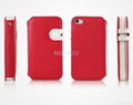 Magnetic Flip Leather Case with Button and Cutout Placement for iPhone 5