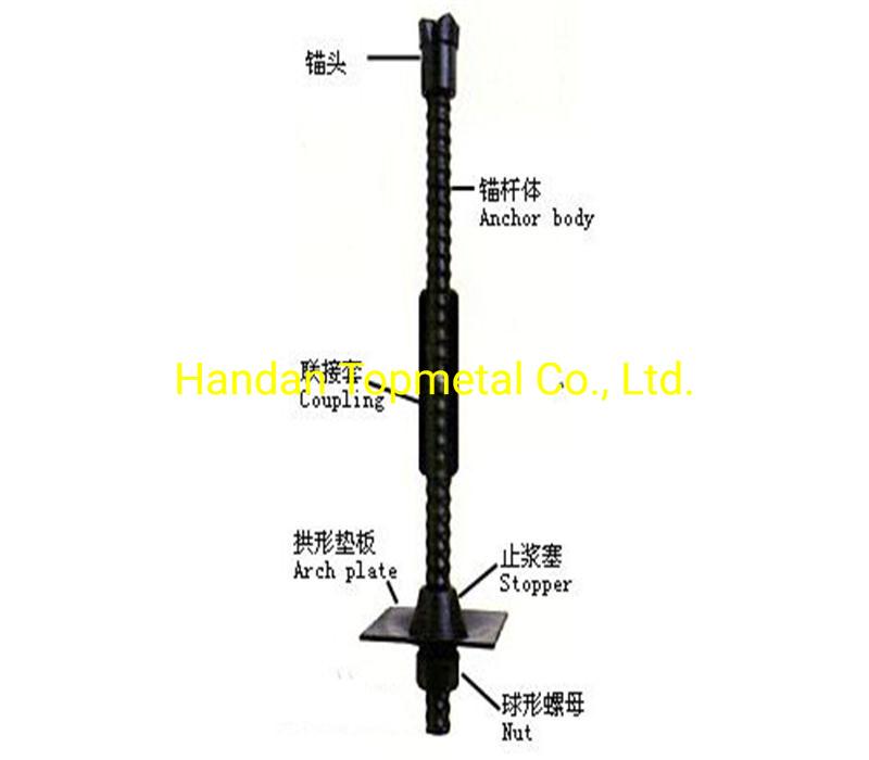 Threaded hollow bar for anchor bolt using in geotechnical, civil engineering