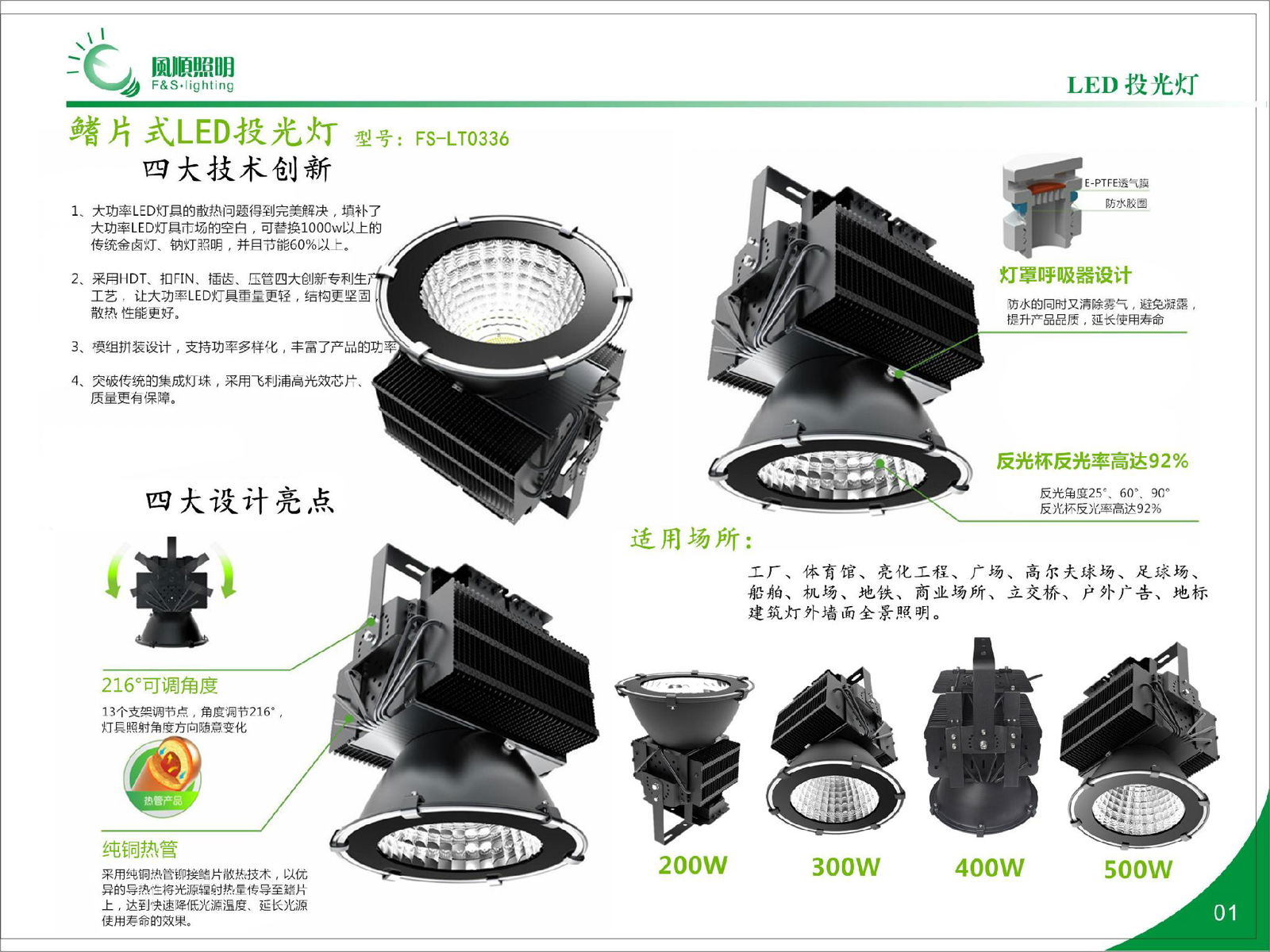 风顺照明400wLED投光灯