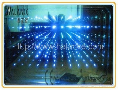 3D fiber optic mirror light, IP45, with remote controller
