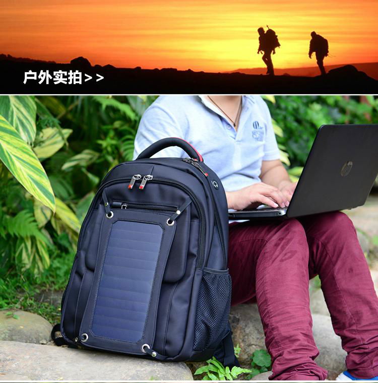 Waterproof Solar Backpack for charge to all kinds of mobile device for outdoor  3