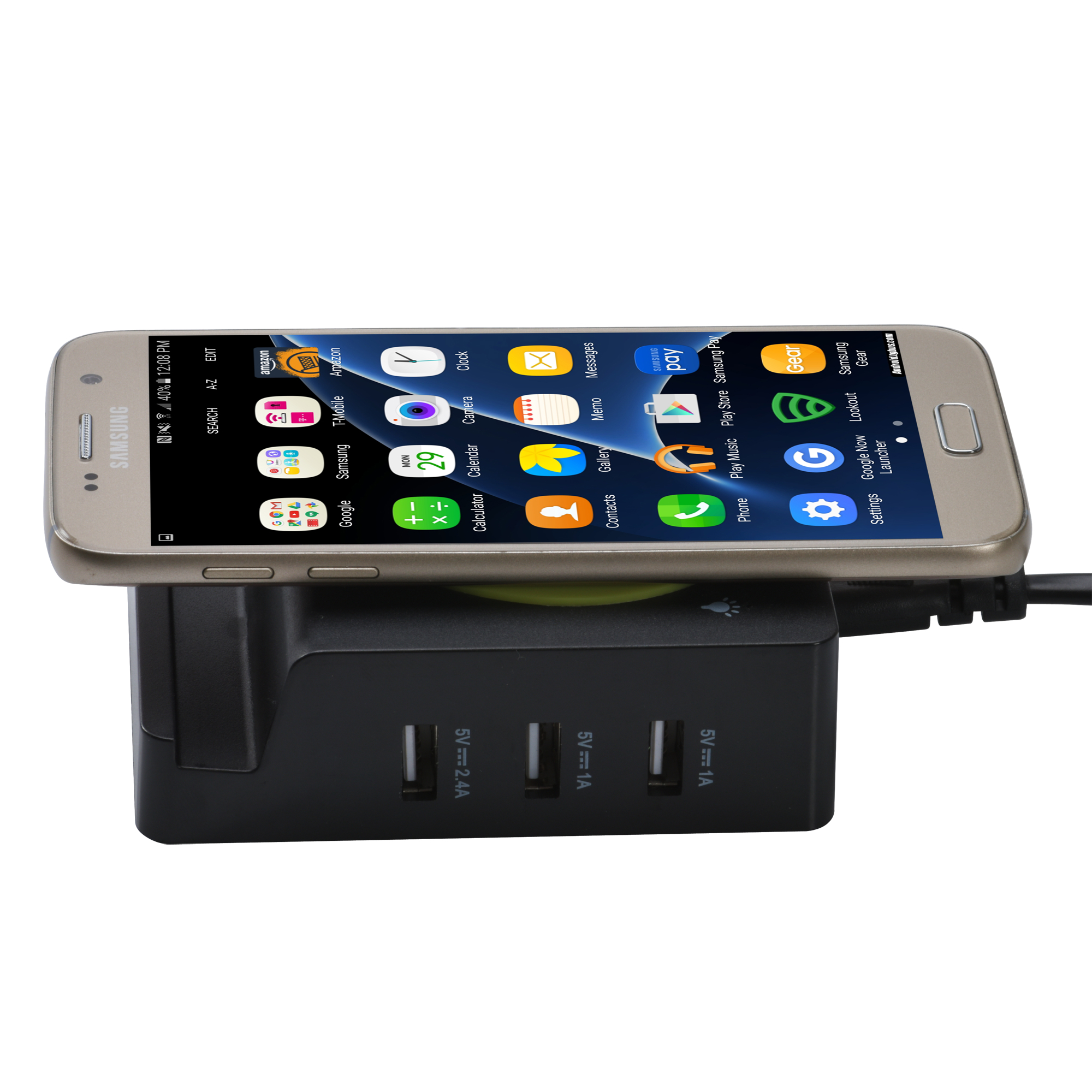 Fast wireless charger station with 3 USB ports 4