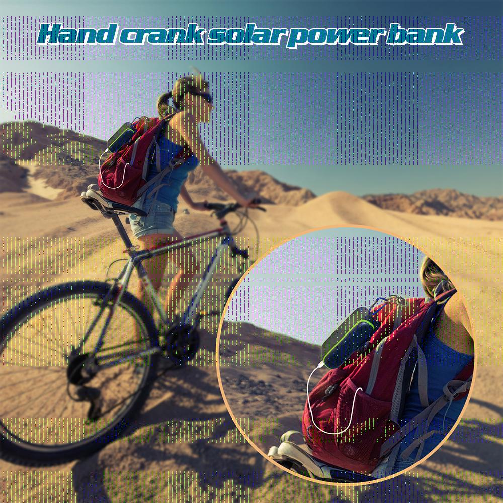 Hand Crank Solar Charger universal 5400mah solar powerbank 5