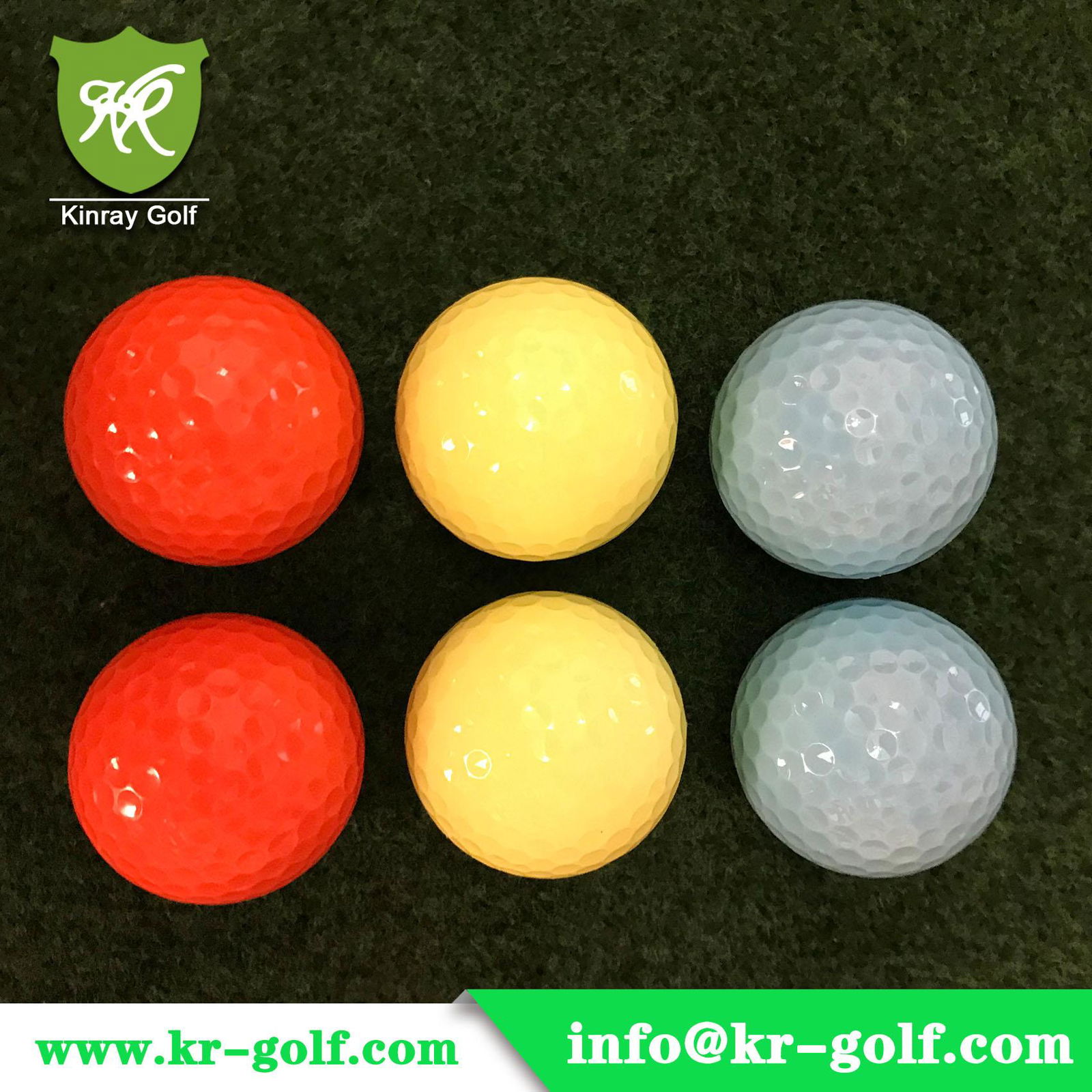 2Piece Colored Golf balls /Colorful driving range golf ball KR001