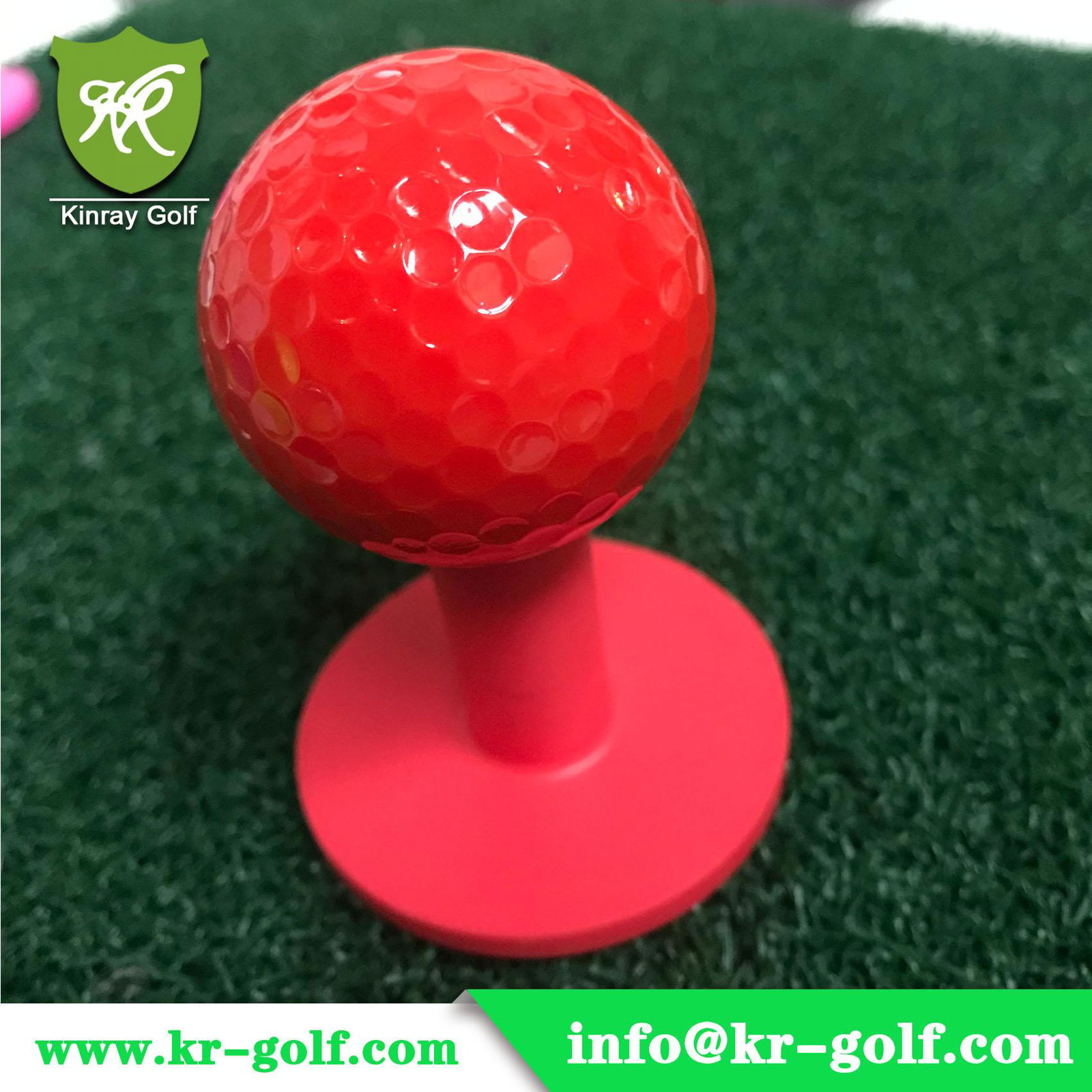 UVGlow Golf Balls on Neon Golf Rubber Tee KR003 Kinray Golf