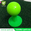 UV-Glow Golf Balls on Neon Golf Rubber Tee 