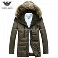 2014 brand designers men down long coats with big fur collar cheap price 1