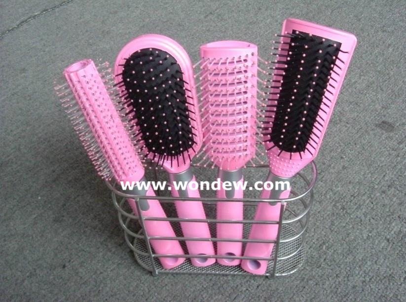 Plastic hair brush set