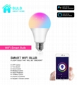 Smart WiFi Light Bulb, LED RGB Color Changing, Compatible with Alexa and Google  1