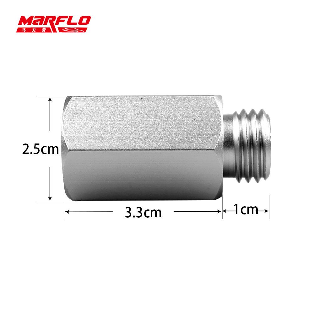 MARFLO抛光机加长杆转接头 M14 M16 5/8-11抛光机螺纹杆海绵抛光垫 5