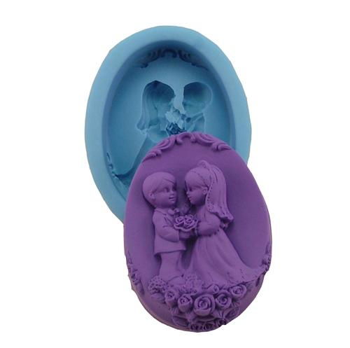 R0820 Wedding Silicone Soap Mold  Silicone  chocolate clays resin wedding Mold 2