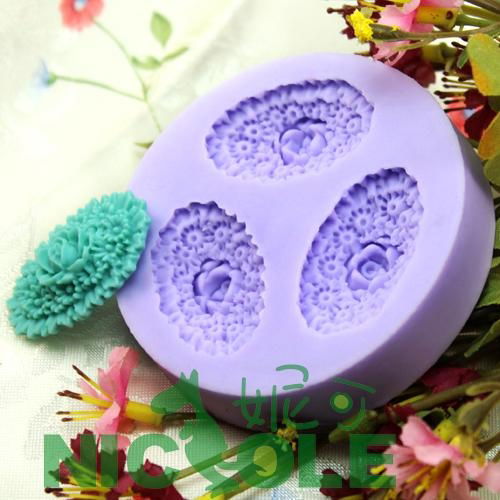 F0172 Mini flower silicone soap mold silicone resin clays  moulds 2