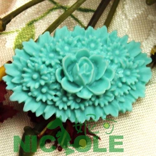 F0172 Mini flower silicone soap mold silicone resin clays  moulds 3