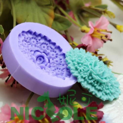 F0172 Mini flower silicone soap mold silicone resin clays  moulds 5