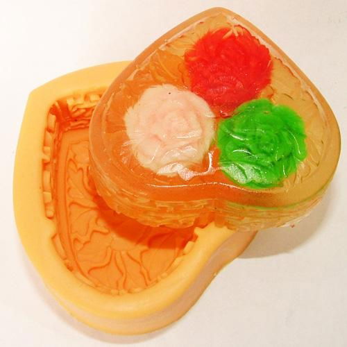 R0600 Penoy silicone mold heart soap mold silicone chocolate resin clays mold 4