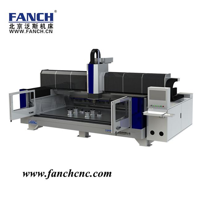 CNC stone cutting and polishing machine for quartz, granite, marble