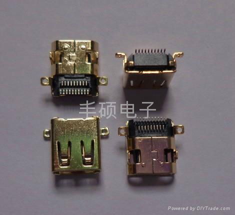 HDMI  D TYPE 外壳前插后贴式PIN脚贴片 2