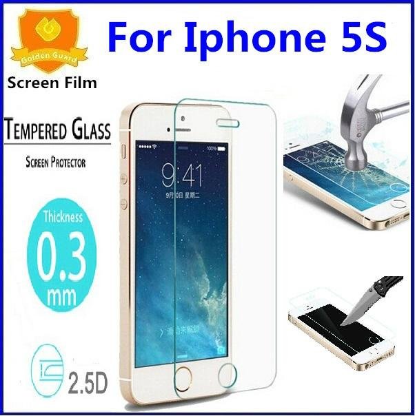 IPhone 5S IPhone 5 钢化膜 0.26mm 弧面 9H 钢化玻璃膜