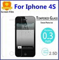 IPhone 4S IPhone 4 Tempered Glass Screen Protector 0.26mm 2.5D 9H Toughed Glass