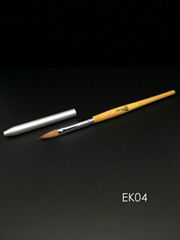 EEESA Size 8 Premium Pure Kolinsky Wood Handle Acrylic Nail Brush with Alum Cap