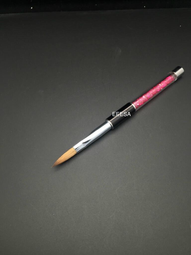 Eeesa Premium Pure Kolinsky Plastic Handle Acrylic Nail Brush Size 8