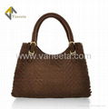 Genuine leather Woven handbag,briefcase for office lady