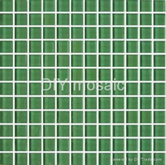 Green Apple 1" x 1" Green Eco Glass Mosaic  Wall Tiles