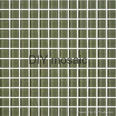 Lime Green 1"X1" Light Green Glass Mosaic Tile for Shower room Walling