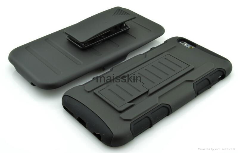 iphone 6 Dual Layer Kickstand defender case with Holster belt clip  3