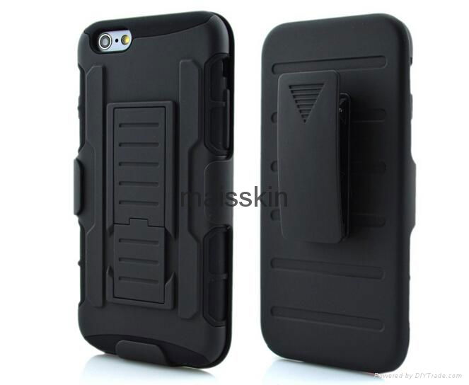 iphone 6 Dual Layer Kickstand defender case with Holster belt clip 