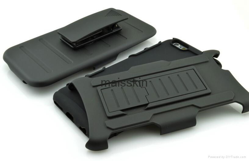 iphone 6 Dual Layer Kickstand defender case with Holster belt clip  5