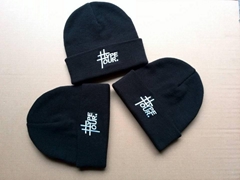 100% Acrylic reversible beanie with custom embroidery logo