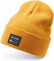 100% Acrylic cuffed beanie with custom woven label patchs 1