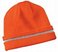 Safety Beanie Unisex Knit Cap with Reflective Stripe YellowLime High Visibili