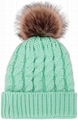  Women's Winter Soft Chunky Cable Knit Pom Pom Beanie Hats Skull Ski Cap 1