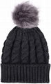  Women's Winter Soft Chunky Cable Knit Pom Pom Beanie Hats Skull Ski Cap 2