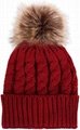  Women's Winter Soft Chunky Cable Knit Pom Pom Beanie Hats Skull Ski Cap 3